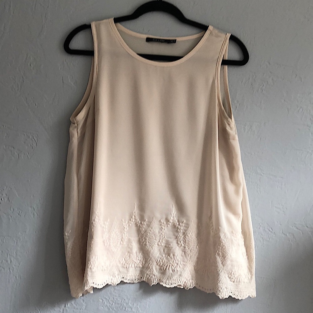 Blush toned swing tank with embroidered detail